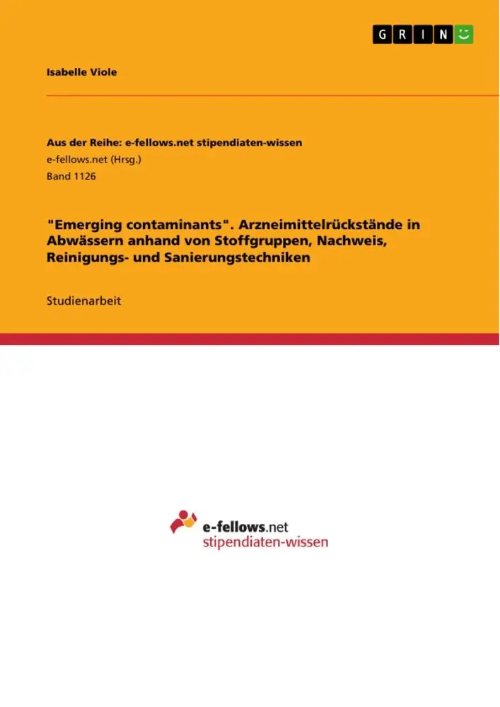 Cover: 9783656901129 | "Emerging contaminants". Arzneimittelrückstände in Abwässern anhand...