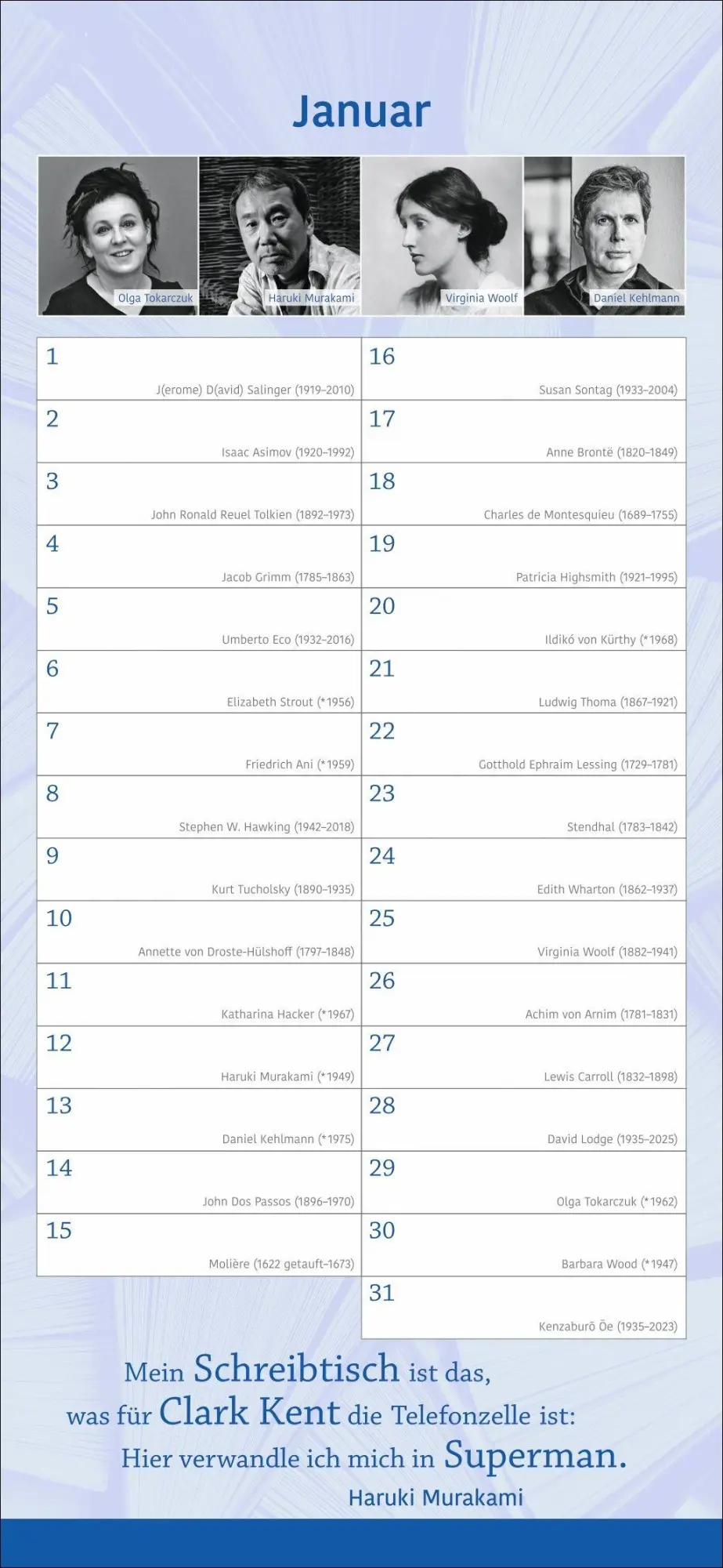 Bild: 9783840041129 | Der literarische Geburtstagskalender - Mit Geburtstagskindern und...