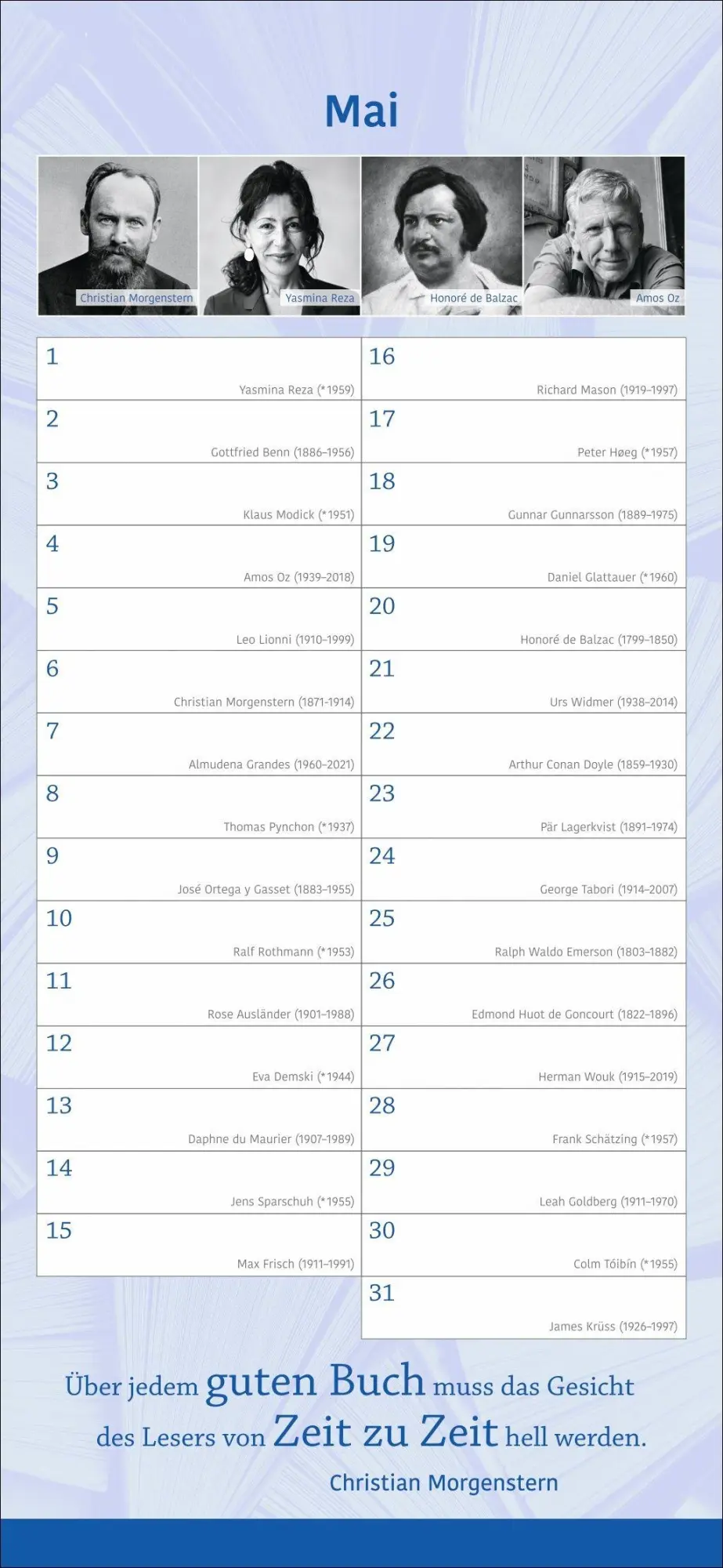 Bild: 9783840041129 | Der literarische Geburtstagskalender - Mit Geburtstagskindern und...