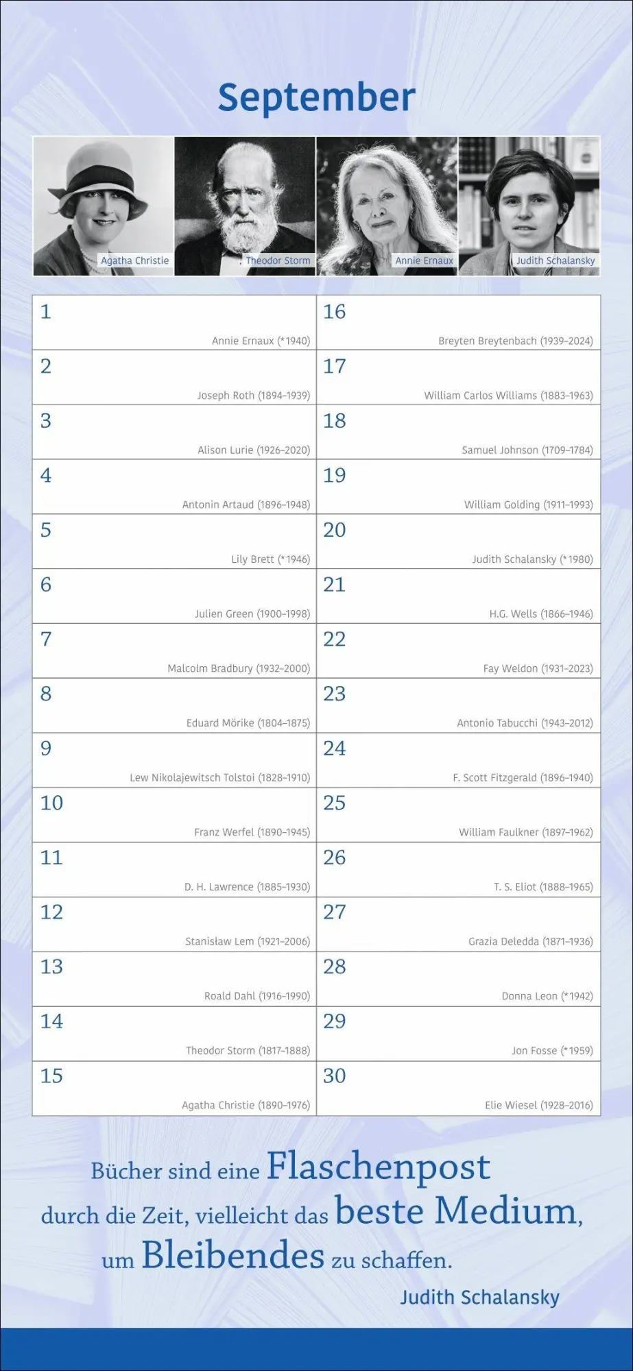 Bild: 9783840041129 | Der literarische Geburtstagskalender - Mit Geburtstagskindern und...
