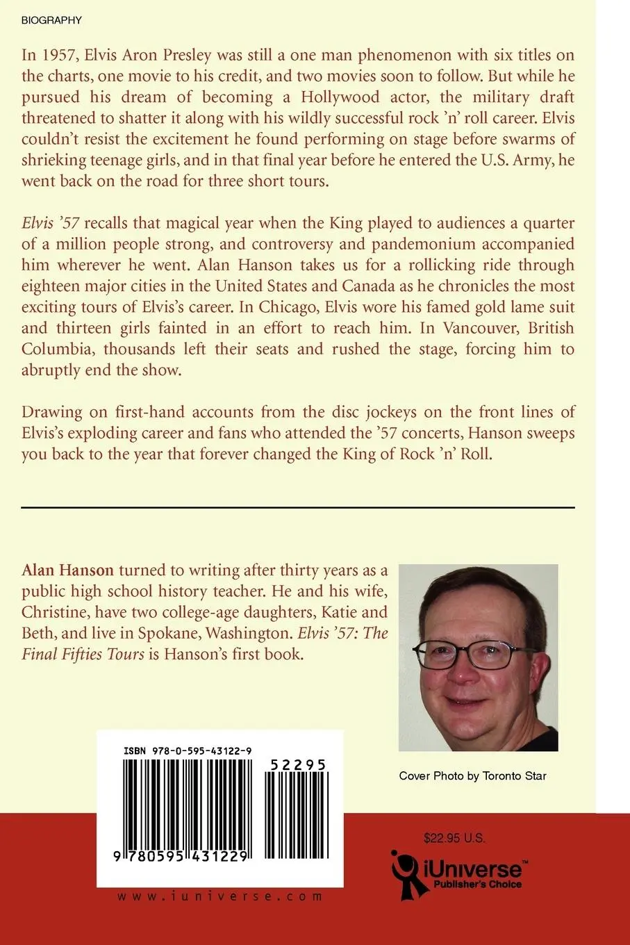 Rückseite: 9780595431229 | Elvis '57 | The Final Fifties Tours | Alan Hanson | Taschenbuch | 2007
