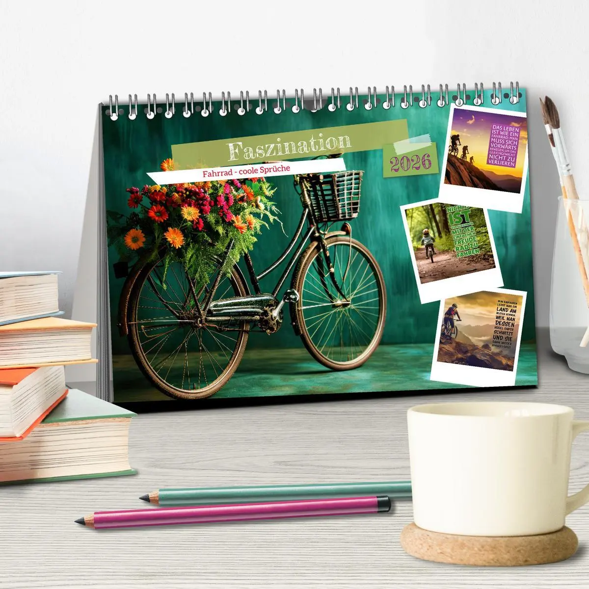 Bild: 9783457451229 | Faszination Fahrrad - coole Sprüche (Tischkalender 2026 DIN A5...