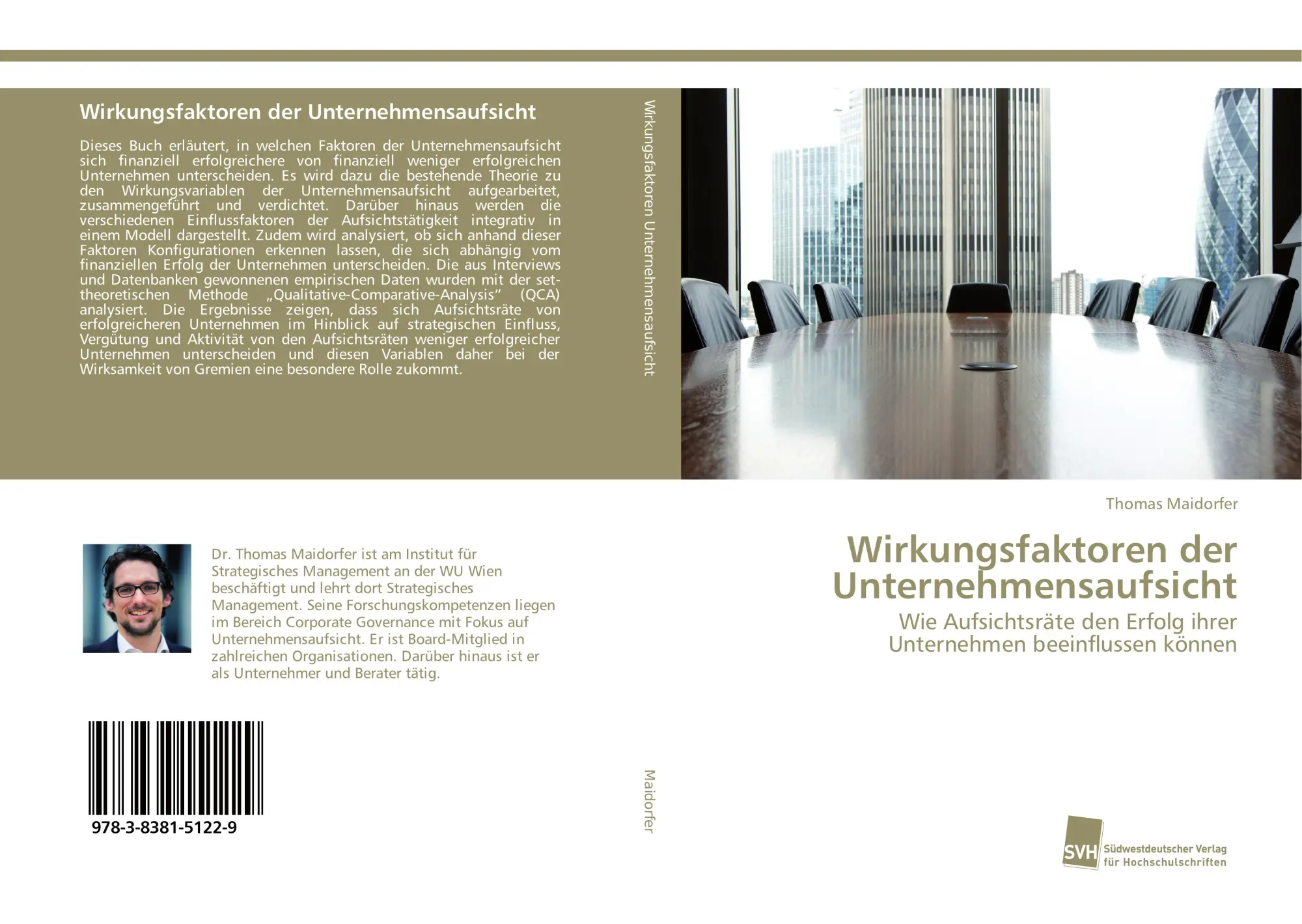 Cover: 9783838151229 | Wirkungsfaktoren der Unternehmensaufsicht | Thomas Maidorfer | Buch