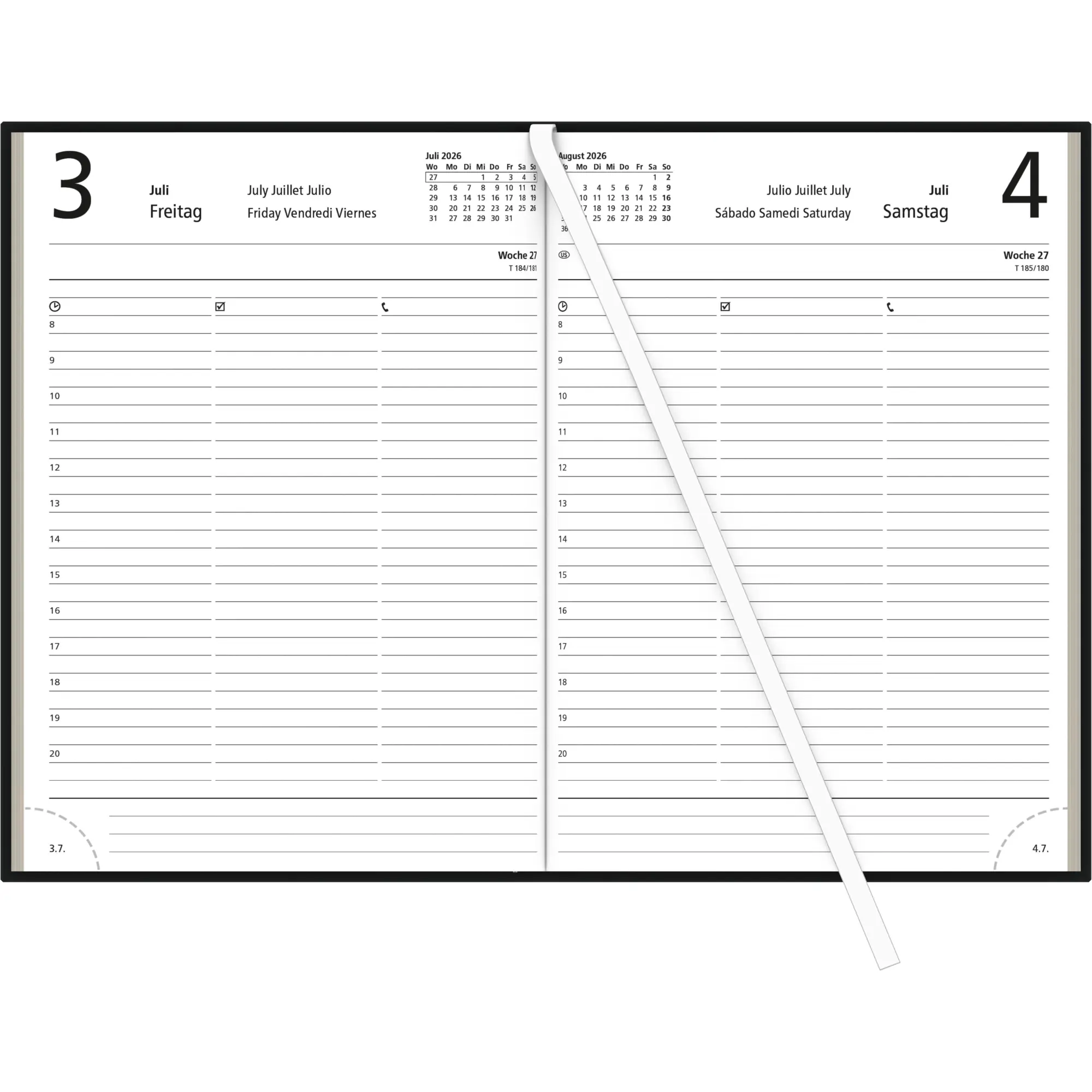 Bild: 4069095001329 | Zettler Buchkalender 2026 14,5x21 cm schwarz Bürokalender 1 Tag auf...
