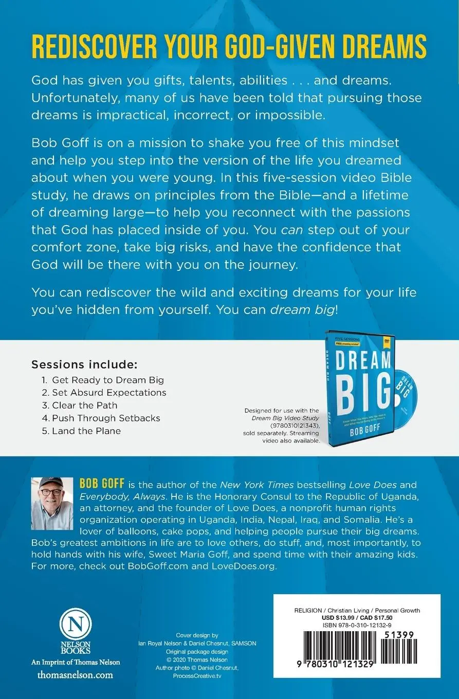 Rückseite: 9780310121329 | Dream Big Study Guide | Bob Goff | Taschenbuch | Paperback | Englisch