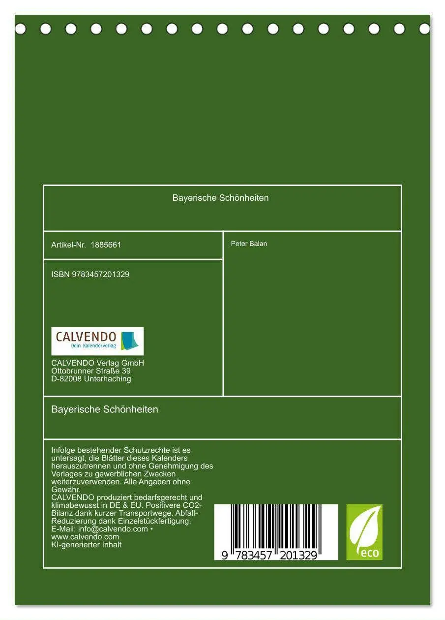 Bild: 9783457201329 | Bayerische Schönheiten (Tischkalender 2025 DIN A5 hoch), CALVENDO...