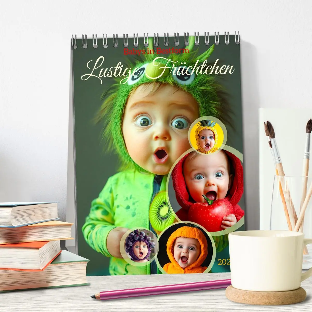 Bild: 9783516601329 | Babys in Bestform - Lustige Früchtchen (Tischkalender 2026 DIN A5...