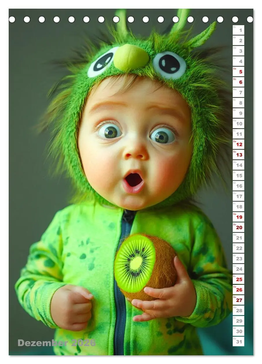 Bild: 9783516601329 | Babys in Bestform - Lustige Früchtchen (Tischkalender 2026 DIN A5...