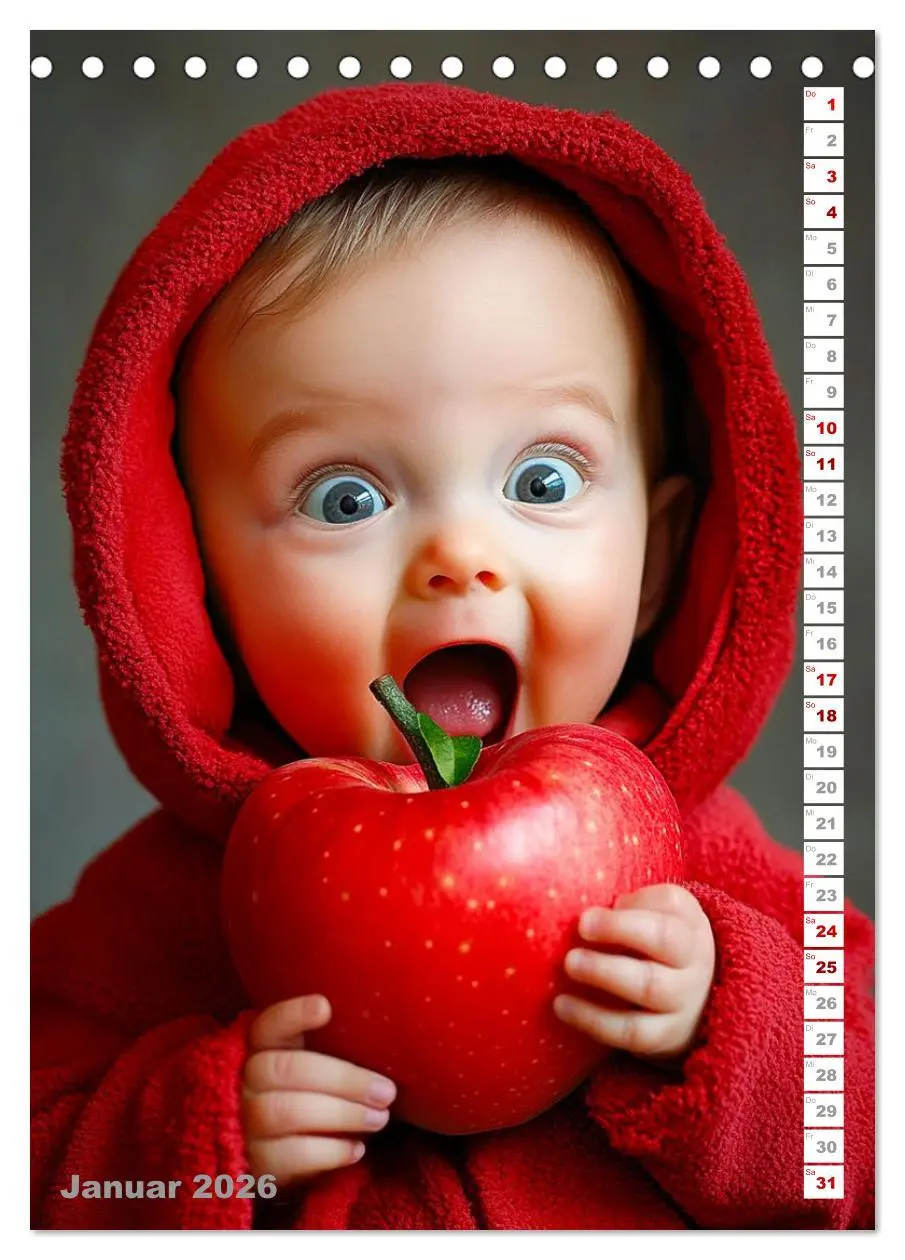 Bild: 9783516601329 | Babys in Bestform - Lustige Früchtchen (Tischkalender 2026 DIN A5...