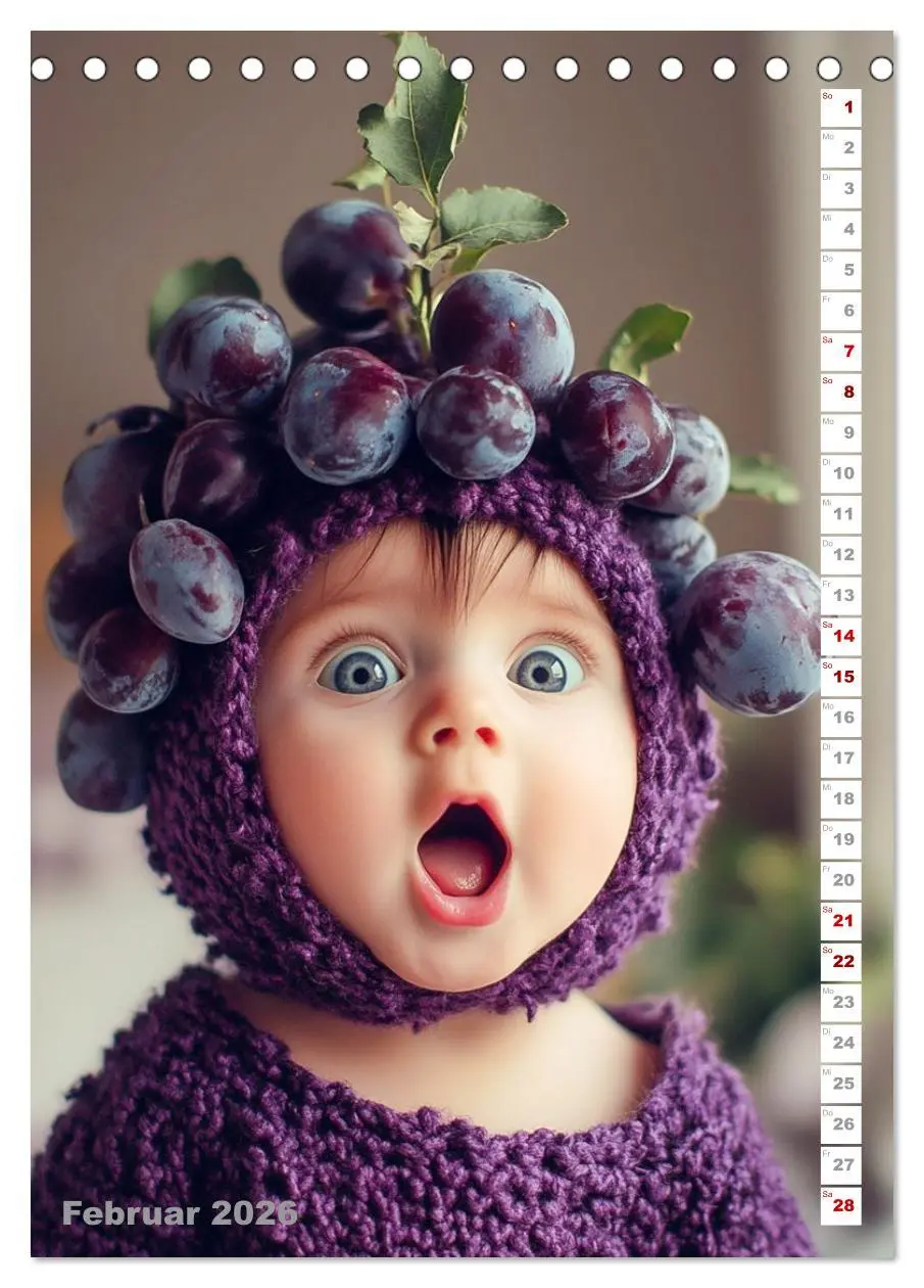 Bild: 9783516601329 | Babys in Bestform - Lustige Früchtchen (Tischkalender 2026 DIN A5...