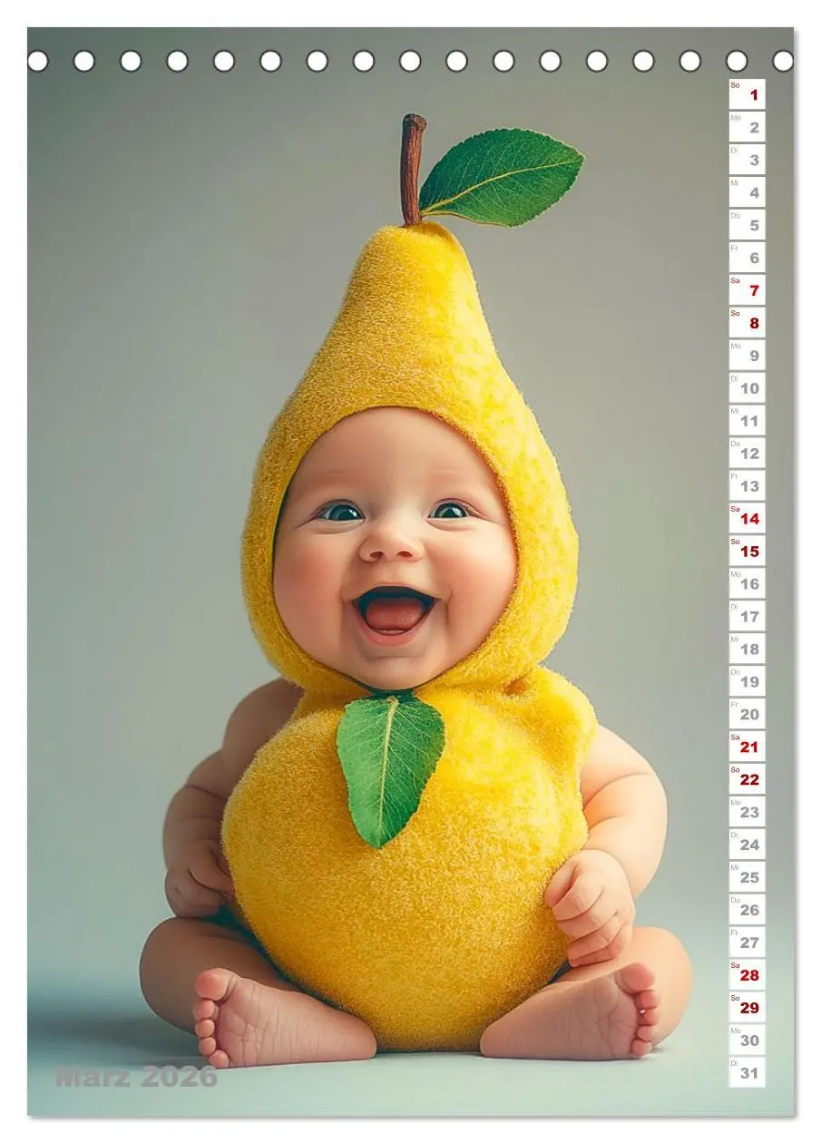 Bild: 9783516601329 | Babys in Bestform - Lustige Früchtchen (Tischkalender 2026 DIN A5...
