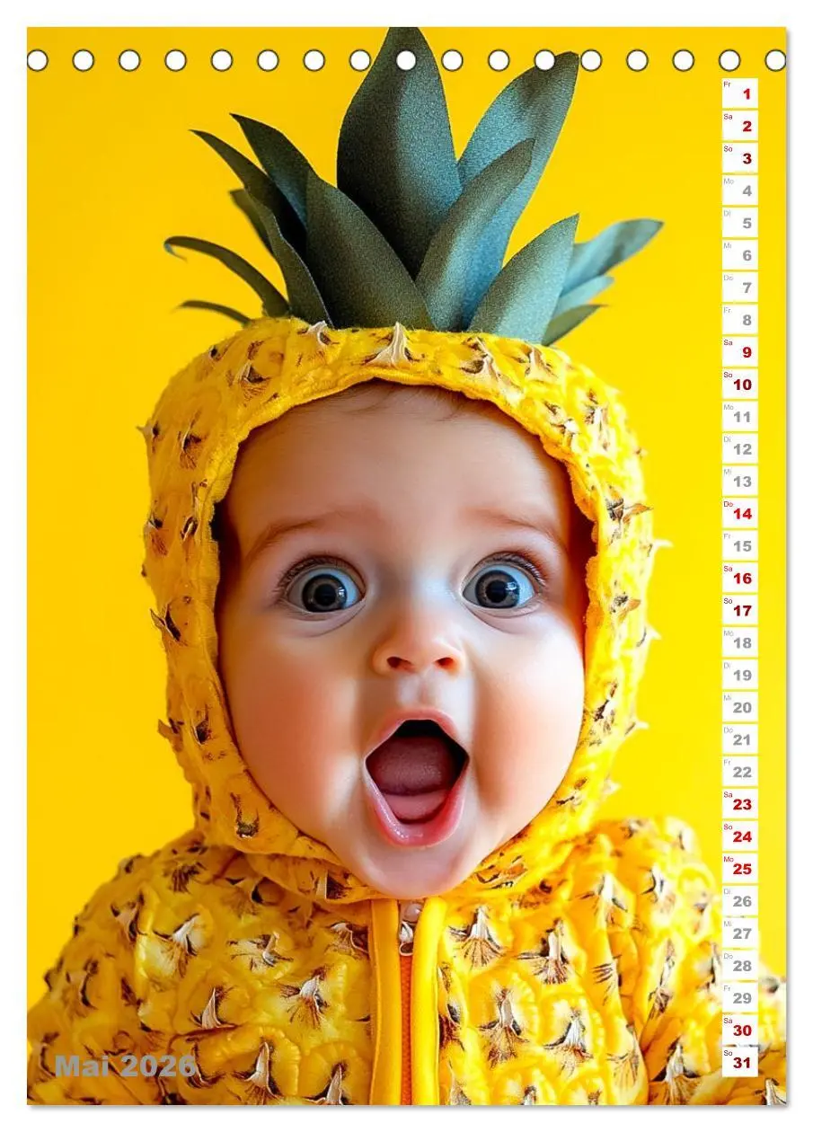 Bild: 9783516601329 | Babys in Bestform - Lustige Früchtchen (Tischkalender 2026 DIN A5...