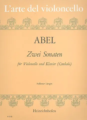Cover: 9790204421329 | 2 Sonaten für Violoncello und Klavier | Carl Friedrich Abel