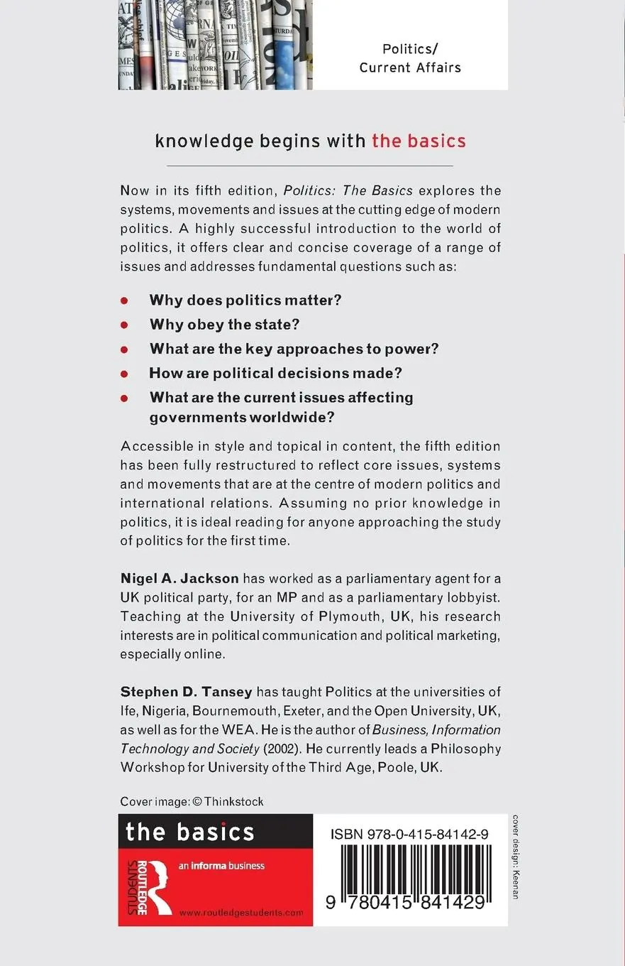 Rückseite: 9780415841429 | Politics | The Basics | Stephen D Tansey (u. a.) | Taschenbuch | 2014