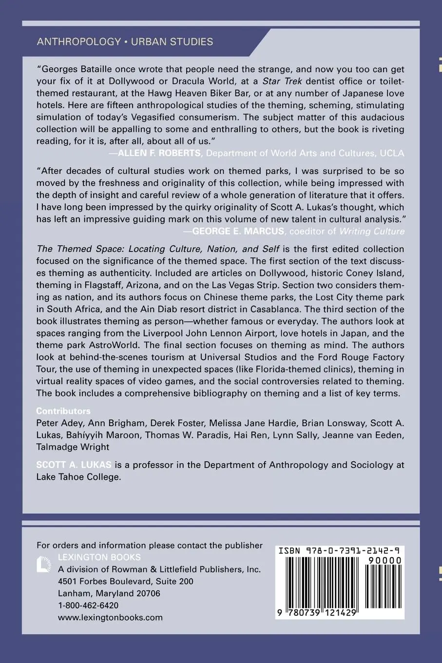 Rückseite: 9780739121429 | Themed Space | Locating Culture, Nation, and Self | Scott A. Lukas
