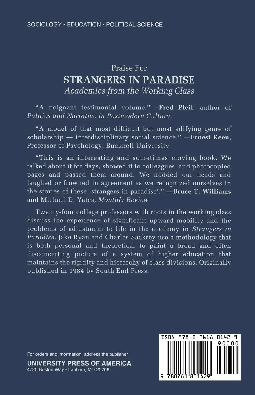 Rückseite: 9780761801429 | Strangers in Paradise | Academics from the Working Class | Taschenbuch