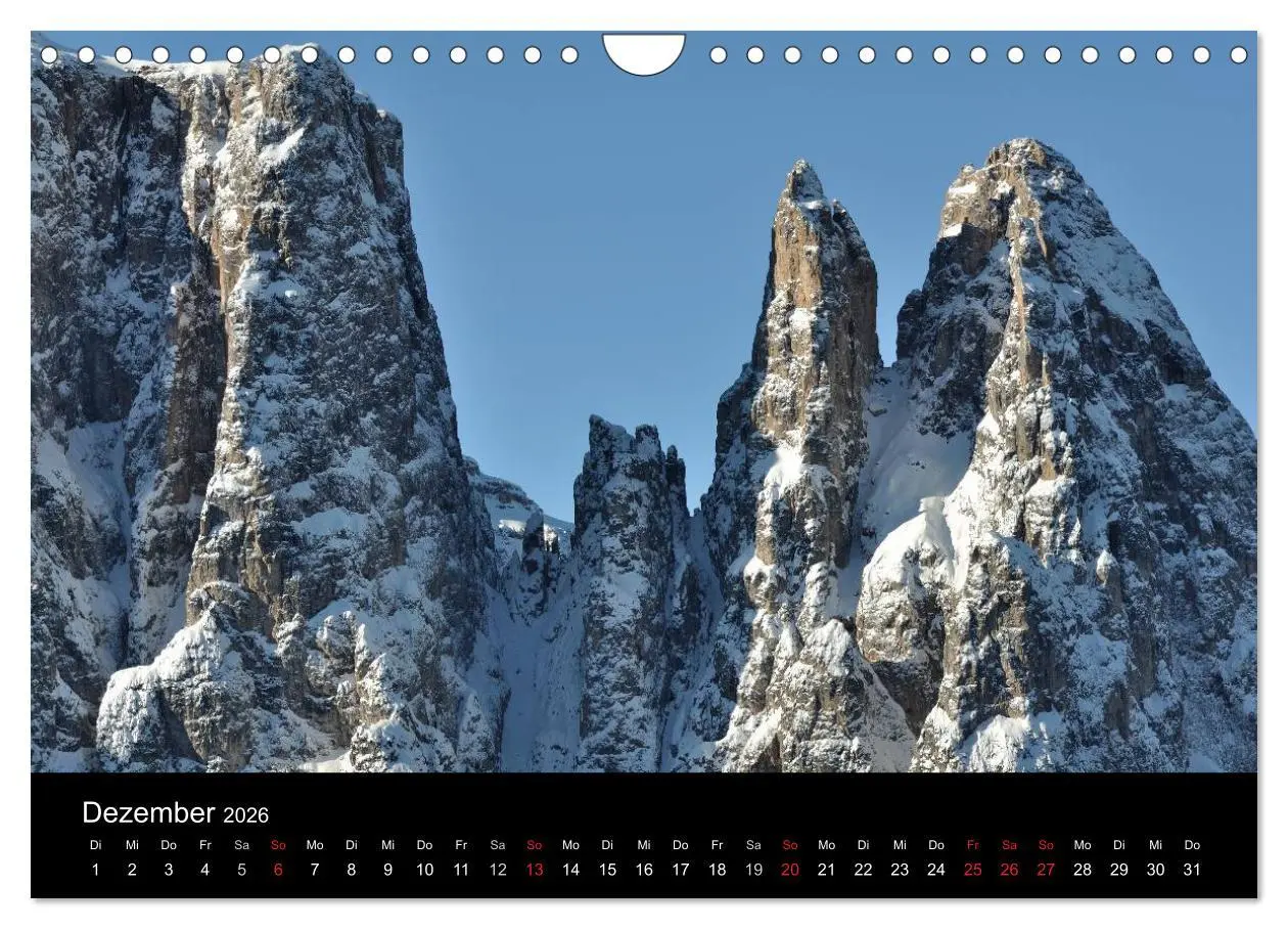 Bild: 9783516141429 | Die Seiser Alm im Winter (Wandkalender 2026 DIN A4 quer), CALVENDO...