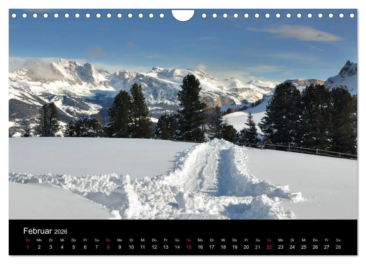 Bild: 9783516141429 | Die Seiser Alm im Winter (Wandkalender 2026 DIN A4 quer), CALVENDO...
