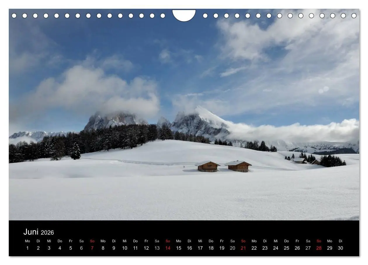 Bild: 9783516141429 | Die Seiser Alm im Winter (Wandkalender 2026 DIN A4 quer), CALVENDO...