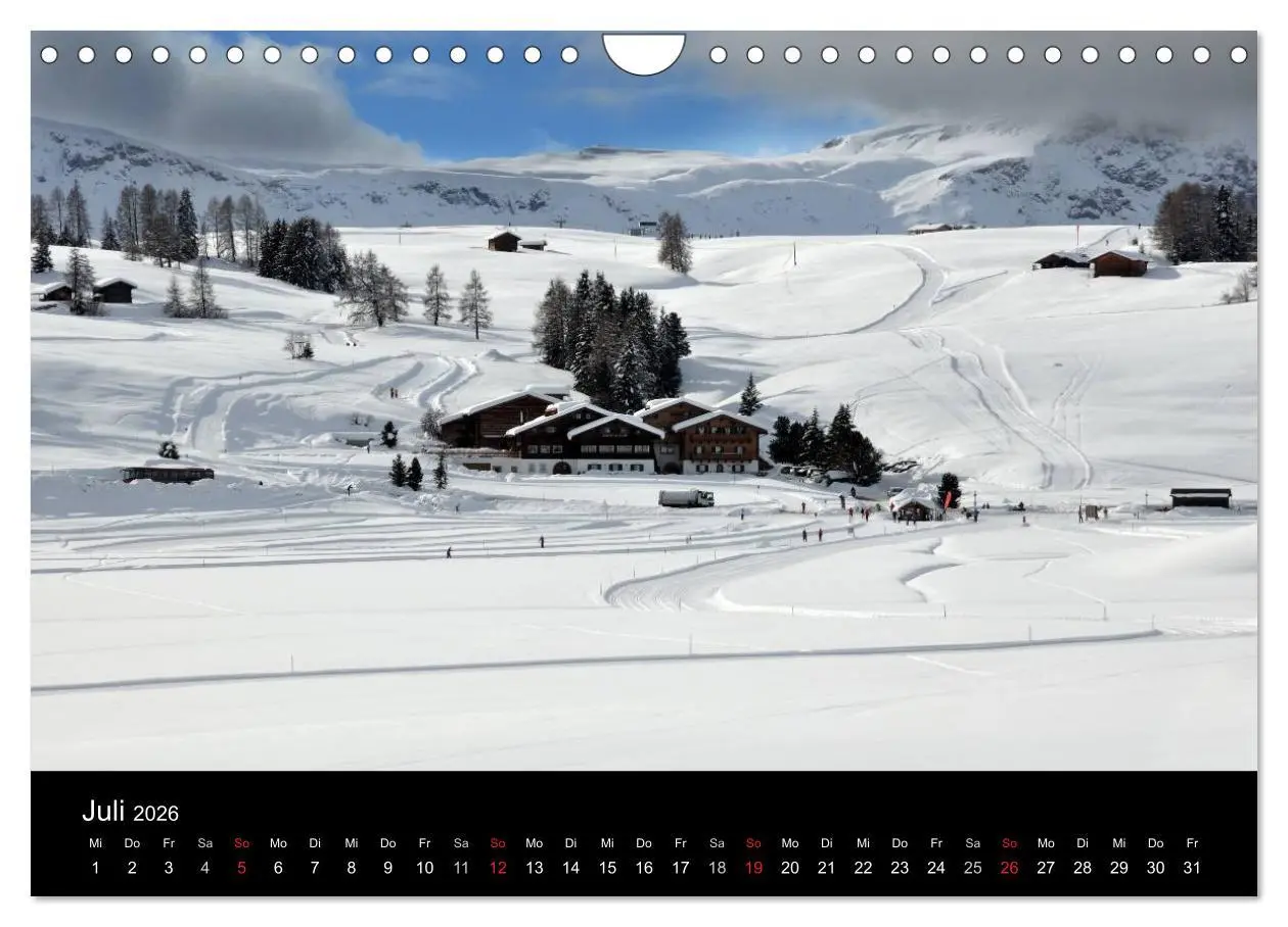 Bild: 9783516141429 | Die Seiser Alm im Winter (Wandkalender 2026 DIN A4 quer), CALVENDO...