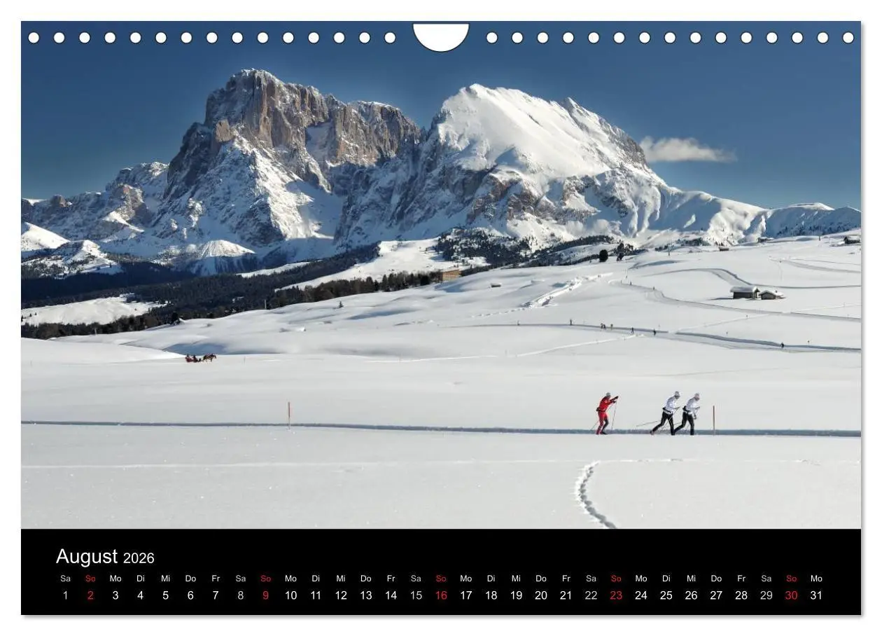 Bild: 9783516141429 | Die Seiser Alm im Winter (Wandkalender 2026 DIN A4 quer), CALVENDO...