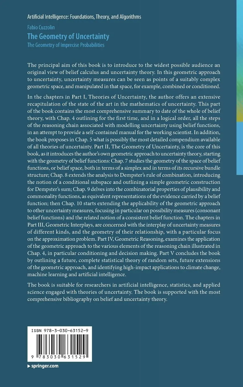 Rückseite: 9783030631529 | The Geometry of Uncertainty | The Geometry of Imprecise Probabilities