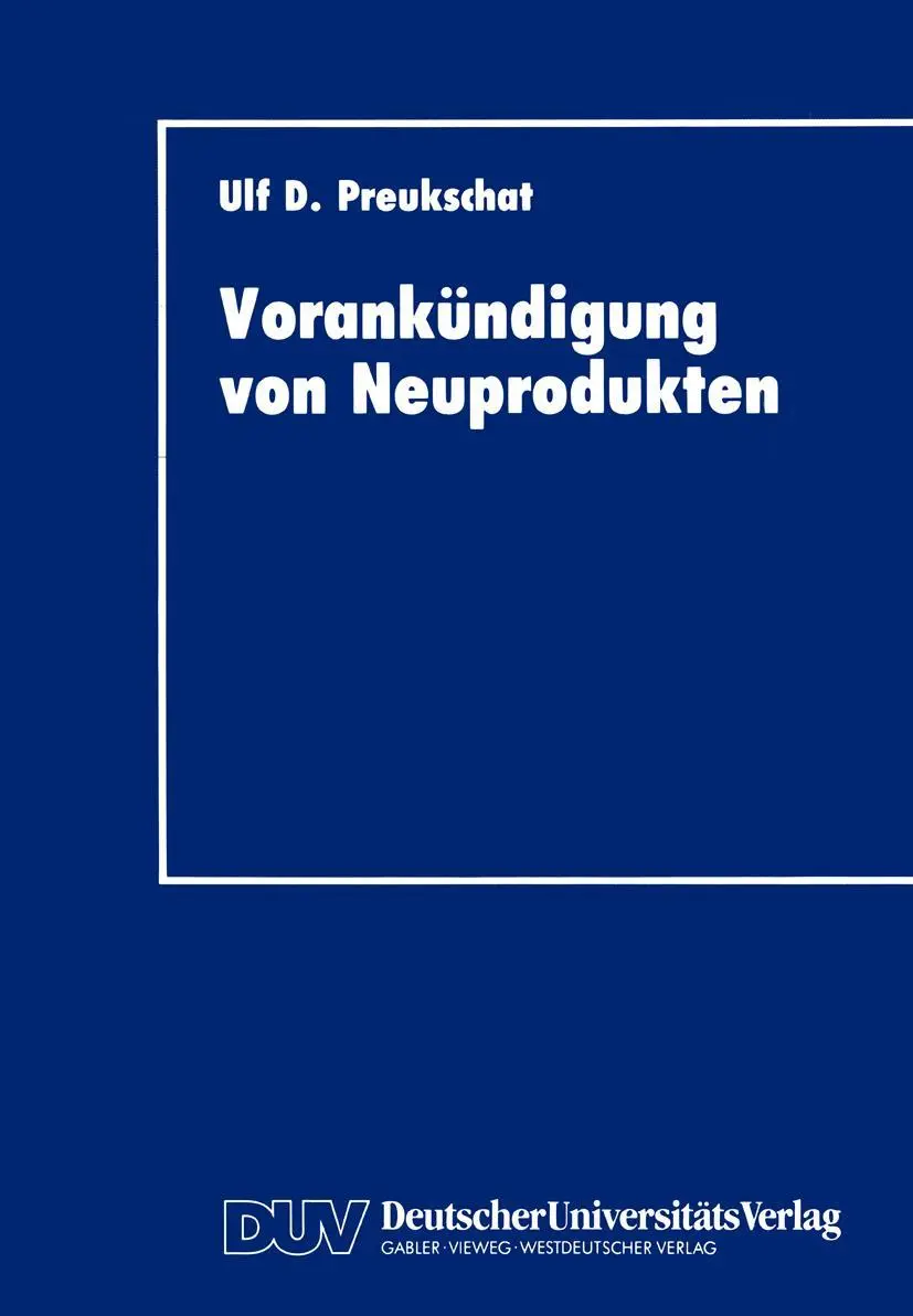 Cover: 9783824401529 | Vorankündigung von Neuprodukten | Ulf D. Preukschat | Taschenbuch