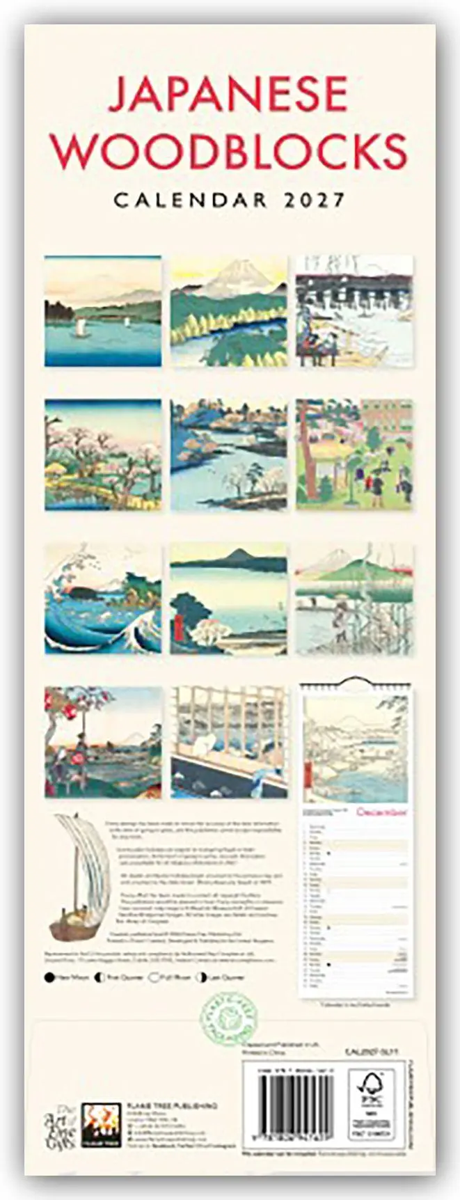 Rückseite: 9781806941629 | Japanese Woodblocks - Japanische Holzschnitte - Slimline-Kalender...
