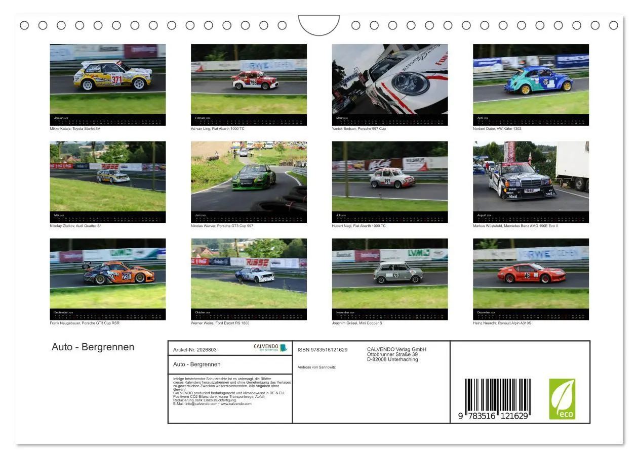 Bild: 9783516121629 | Auto - Bergrennen (Wandkalender 2026 DIN A4 quer), CALVENDO...