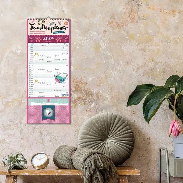 Bild: 9783819301629 | Familienplaner Vintage Zetteltasche 2027 | Korsch Verlag | Kalender