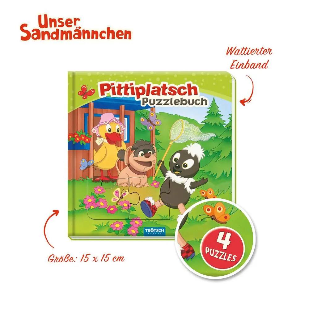 Bild: 9783965521629 | Trötsch Unser Sandmännchen Puzzlebuch mit 4 Puzzle Pittiplatsch | KG