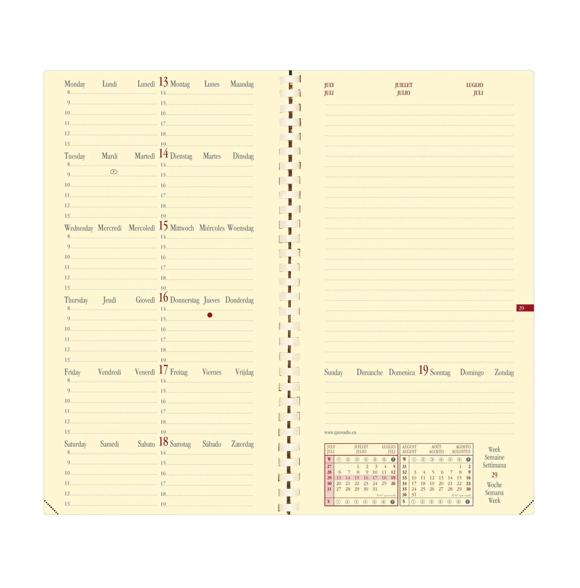 Bild: 3371010551729 | ITALNOTE S vz ML Marlow bordeaux 2027 | Kalender im Taschenformat