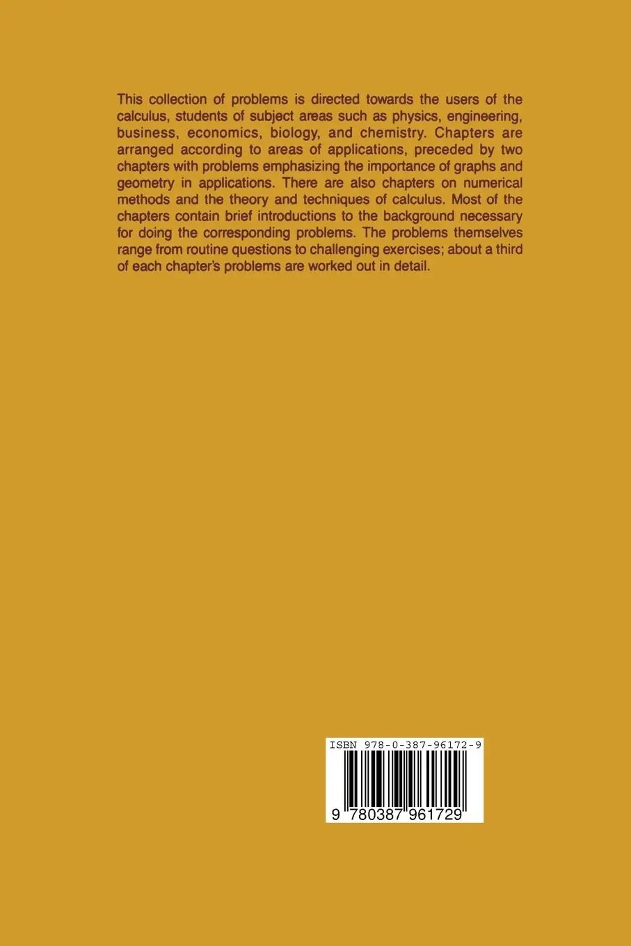 Rückseite: 9780387961729 | Problem Book for First Year Calculus | George W. Bluman | Taschenbuch