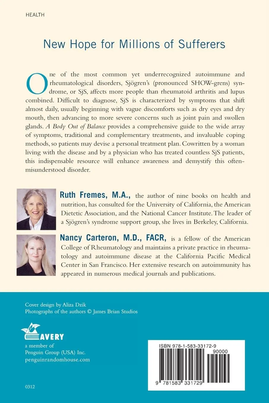 Rückseite: 9781583331729 | A Body Out of Balance | Understanding and Treating Sjogren's Syndrome