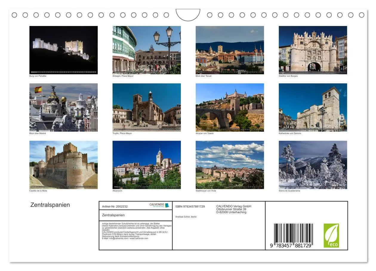 Bild: 9783457881729 | Zentralspanien (Wandkalender 2026 DIN A4 quer), CALVENDO...