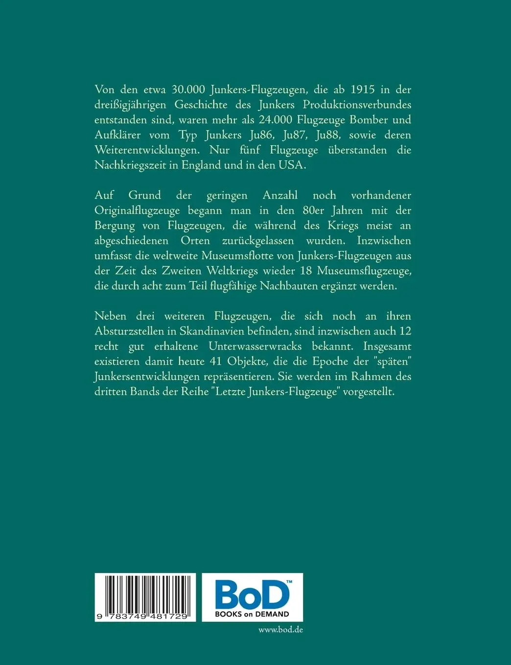 Rückseite: 9783749481729 | Die letzten Junkers-Flugzeuge III | Paul Zöller | Taschenbuch | 288 S.
