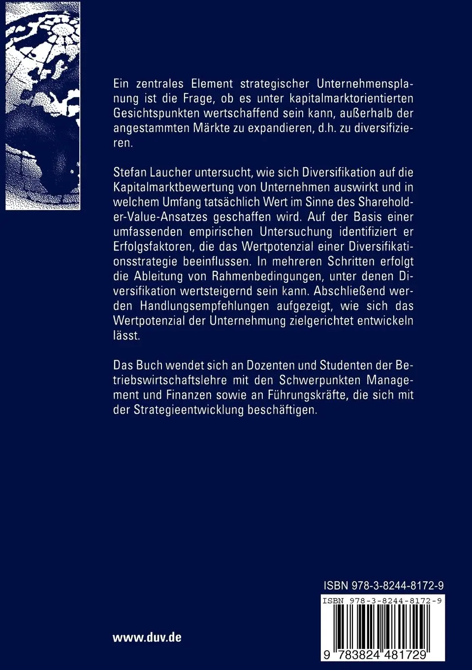 Rückseite: 9783824481729 | Erfolgsfaktoren von Konglomeraten | Stefan Laucher | Taschenbuch