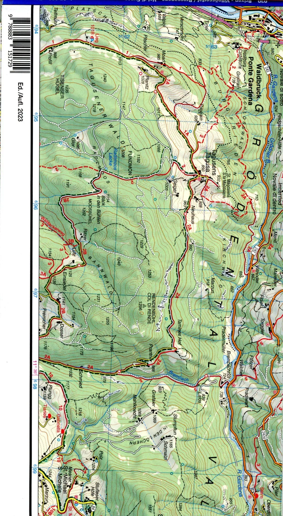 Bild: 9788883151729 | Tabacco Wandern Brixen 1:25000 | Tabacco Wanderkarte 1:25000 | Deutsch