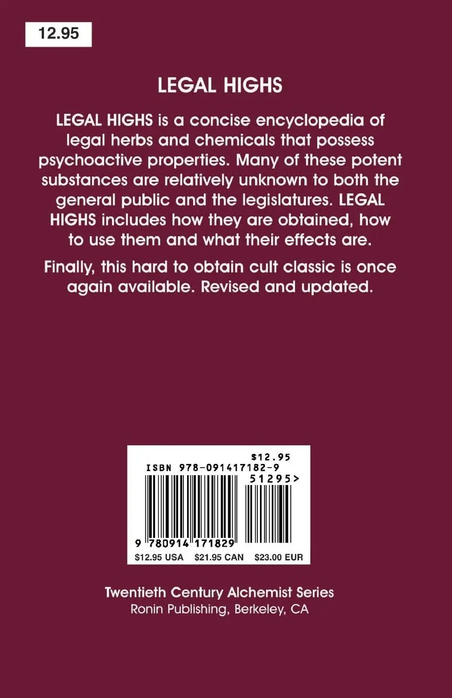 Rückseite: 9780914171829 | Legal Highs | Adam Gottlieb | Taschenbuch | Kartoniert / Broschiert