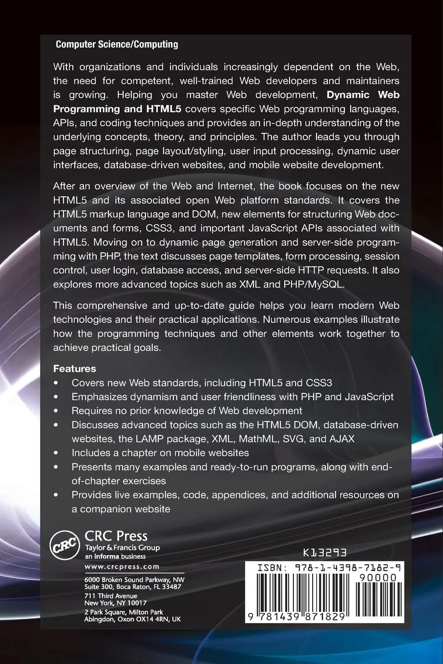 Rückseite: 9781439871829 | Dynamic Web Programming and HTML5 | Paul S. Wang | Taschenbuch | 2012