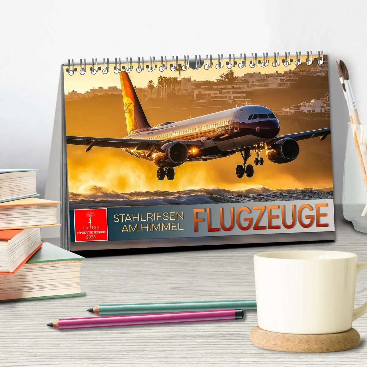 Bild: 9783457251829 | Flugzeuge - Stahlriesen am Himmel (Tischkalender 2026 DIN A5 quer),...