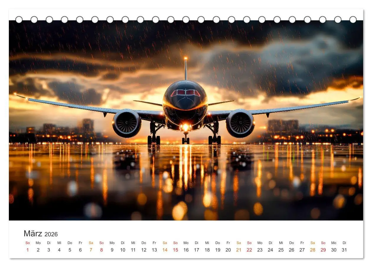 Bild: 9783457251829 | Flugzeuge - Stahlriesen am Himmel (Tischkalender 2026 DIN A5 quer),...
