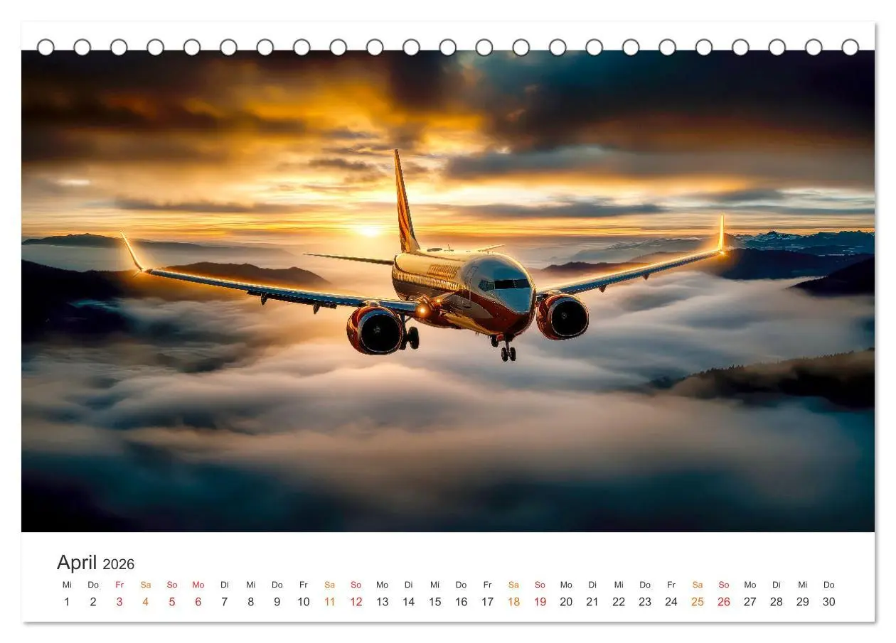 Bild: 9783457251829 | Flugzeuge - Stahlriesen am Himmel (Tischkalender 2026 DIN A5 quer),...
