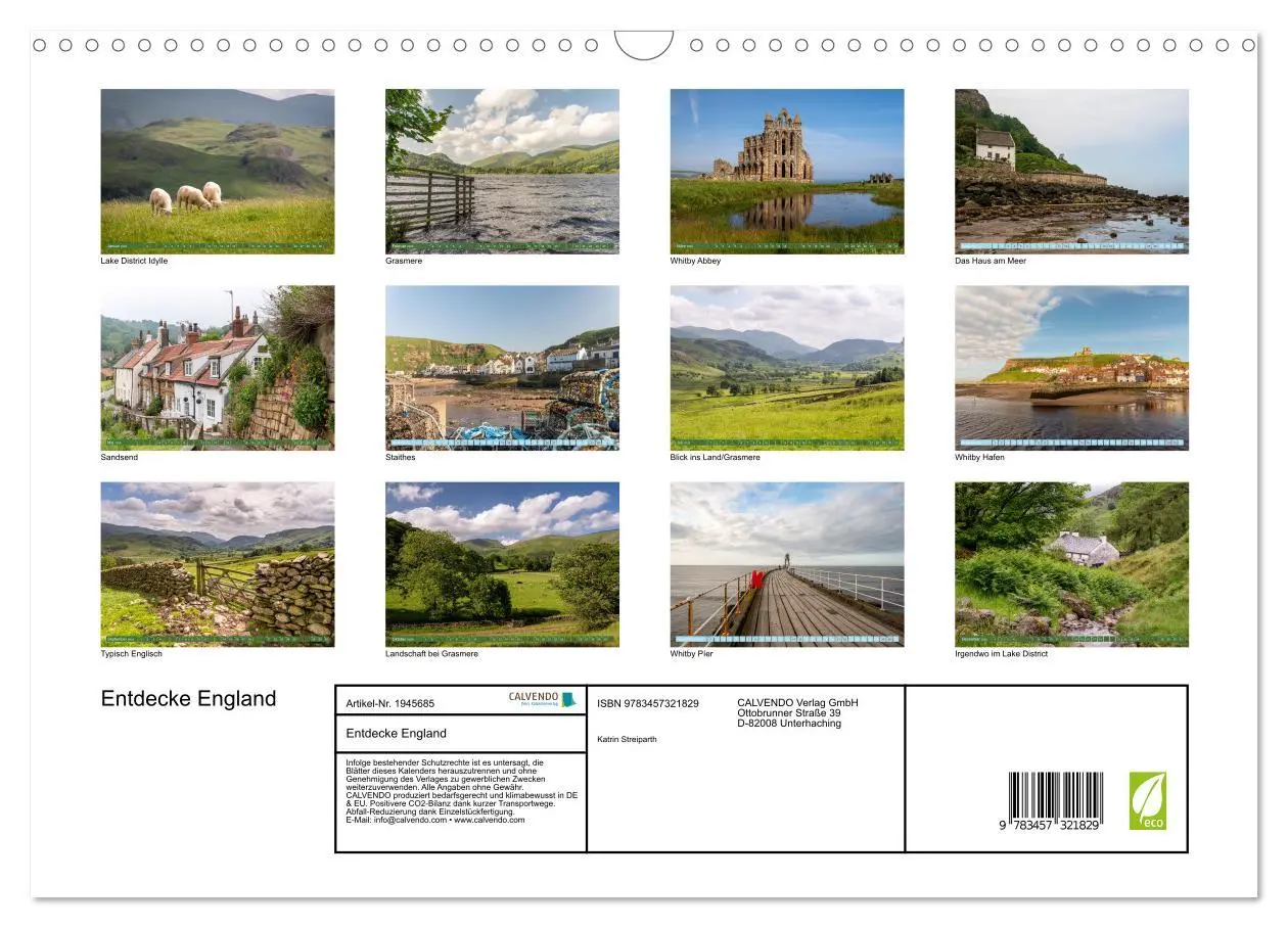 Bild: 9783457321829 | Entdecke England (Wandkalender 2026 DIN A3 quer), CALVENDO...