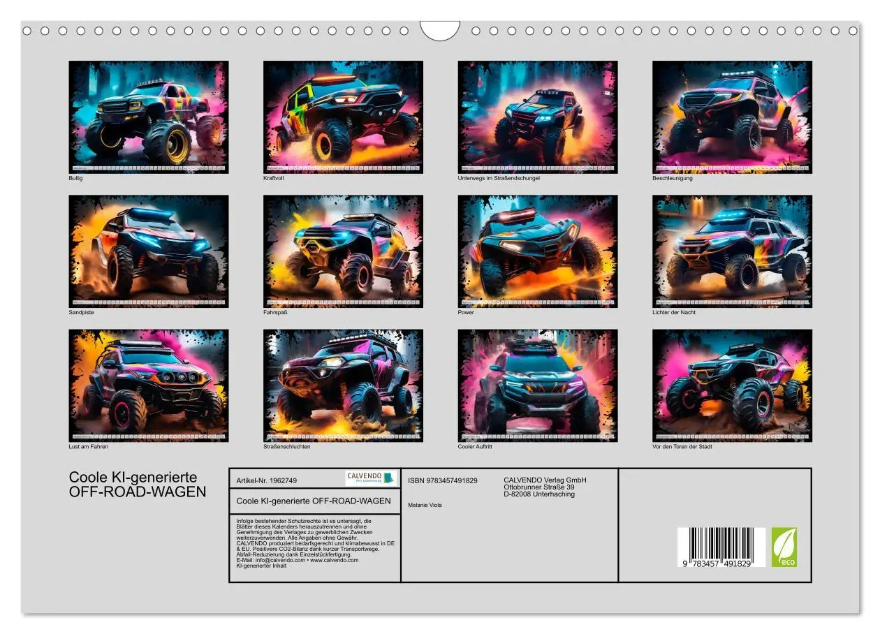 Bild: 9783457491829 | Coole KI-generierte OFF-ROAD-WAGEN (Wandkalender 2026 DIN A3 quer),...
