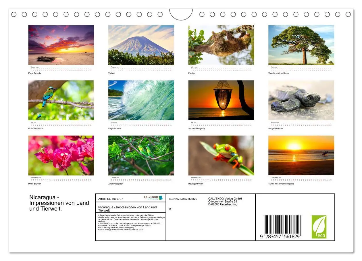 Bild: 9783457561829 | Nicaragua - Impressionen von Land und Tierwelt. (Wandkalender 2026...