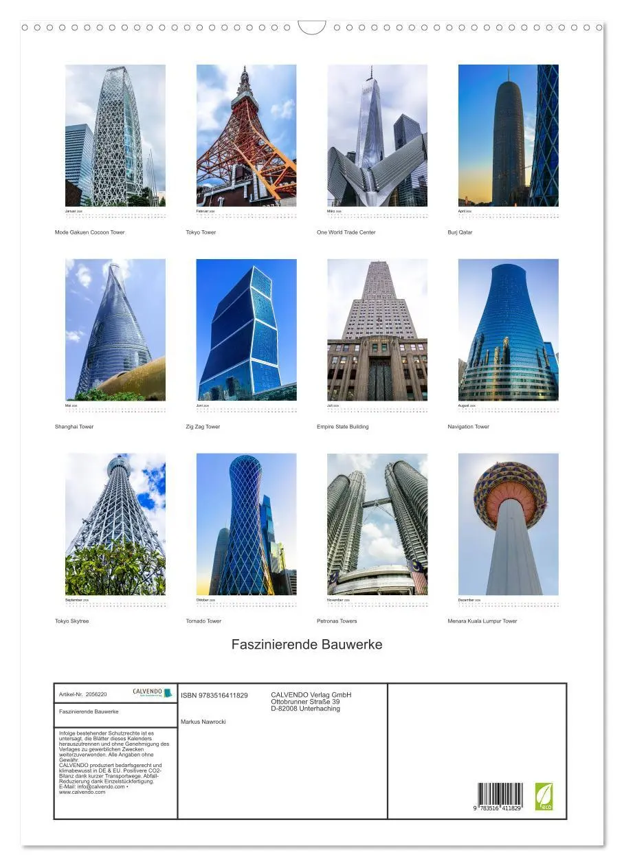 Bild: 9783516411829 | Faszinierende Bauwerke (Wandkalender 2026 DIN A2 hoch), CALVENDO...