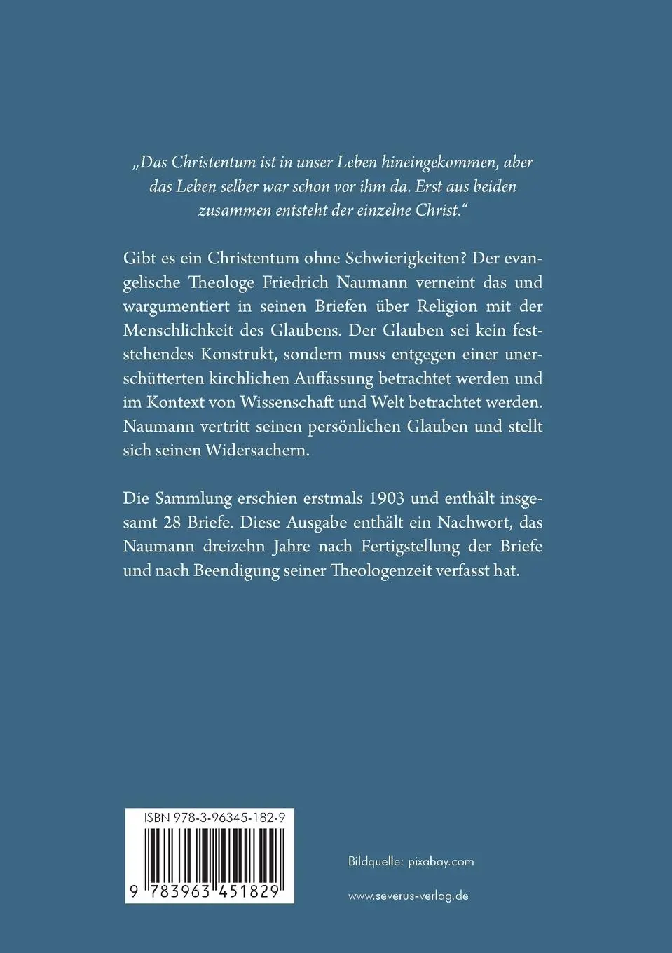 Rückseite: 9783963451829 | Briefe über Religion | Glaube im Kontext von Welt und Wissenschaft