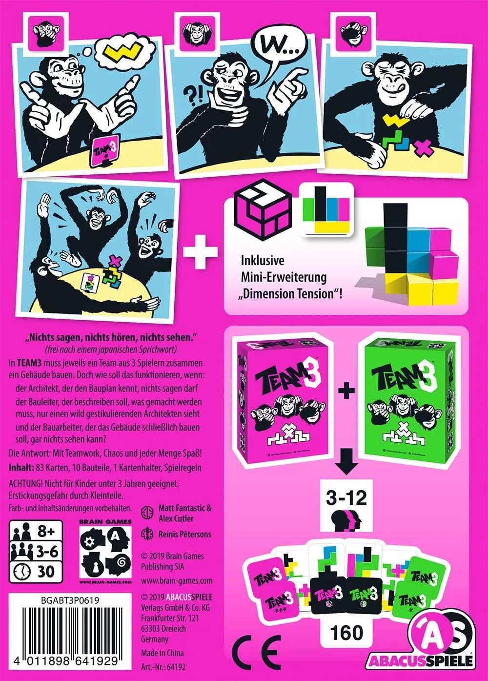 Bild: 4011898641929 | TEAM3 pink | Matt Fantastic (u. a.) | Spiel | Brettspiel | 64192