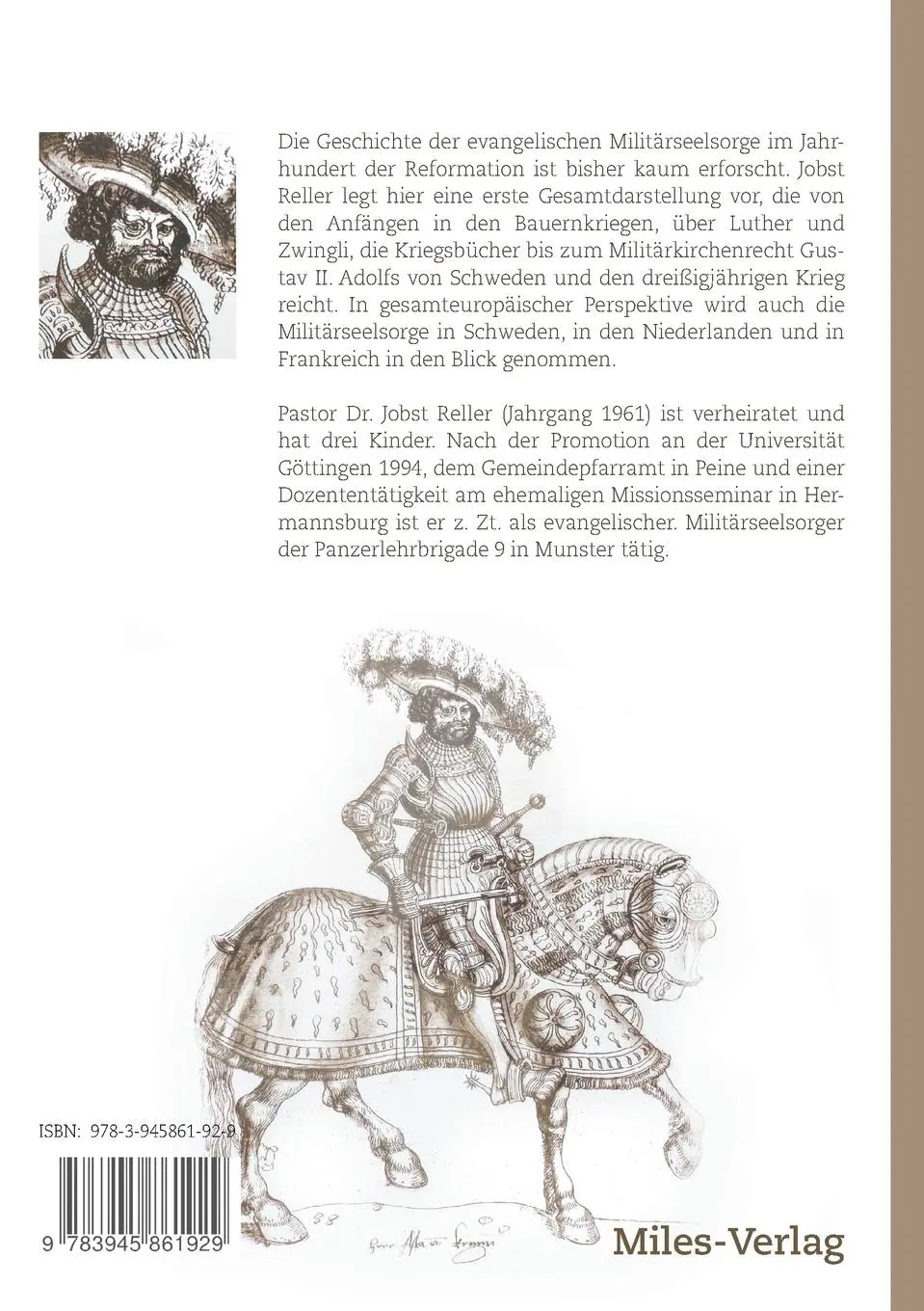 Rückseite: 9783945861929 | Die Anfänge der evangelischen Militärseelsorge | Jobst Reller | Buch